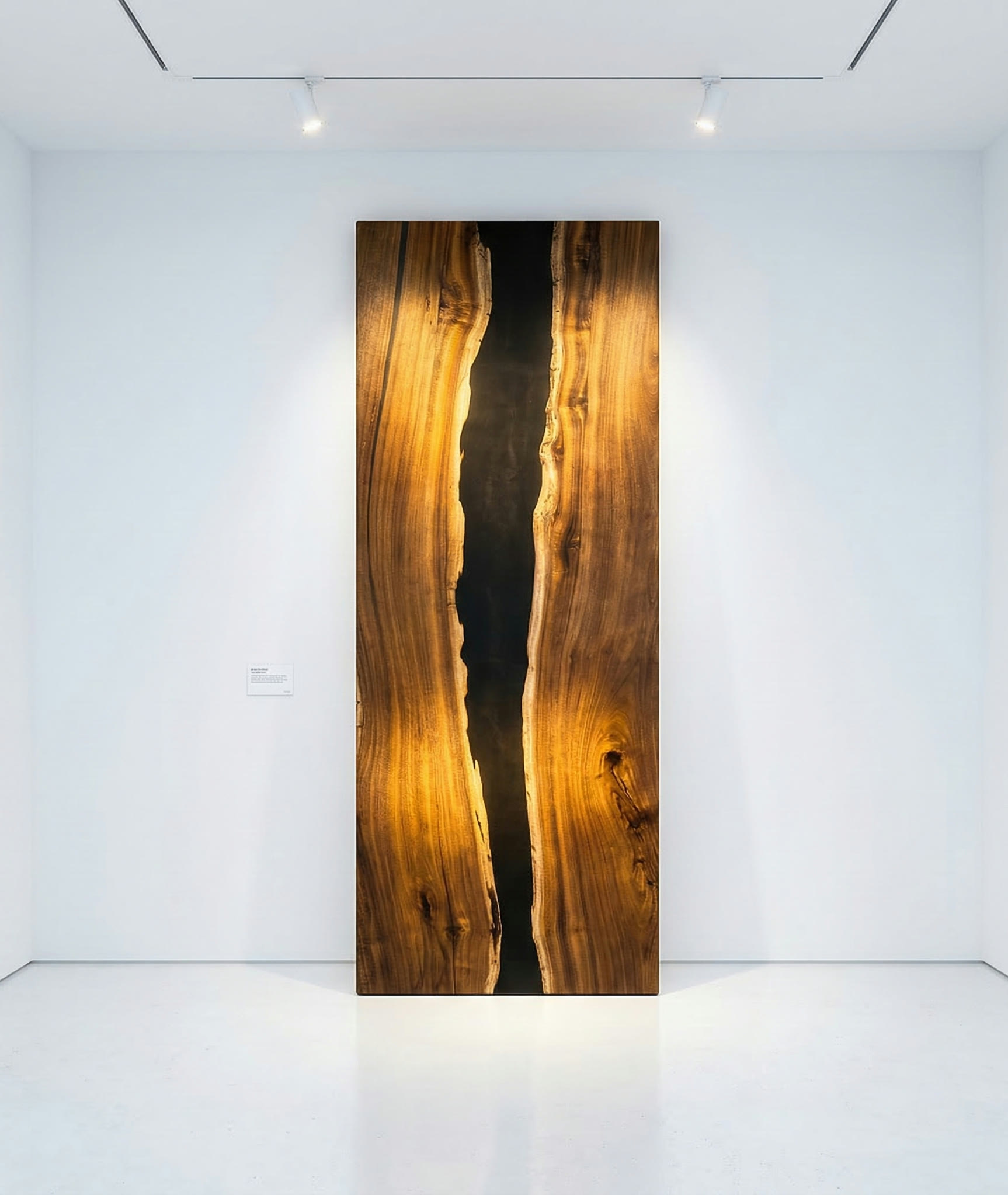 A live-edge dining table in a sunlit penthouse interior